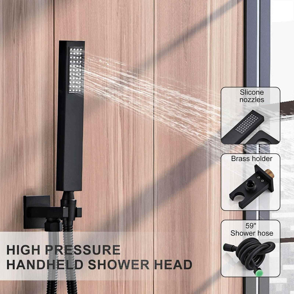 Shower Faucet Set 10 Inch, Matte Black Shower System