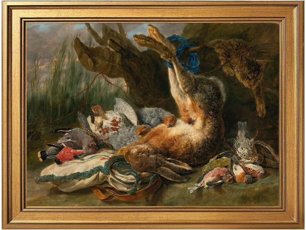 Vintage Hunting Scene Poster Framed Canvas Print Oil Paintings Reproduction World Classics Wall Art Painting Pictures