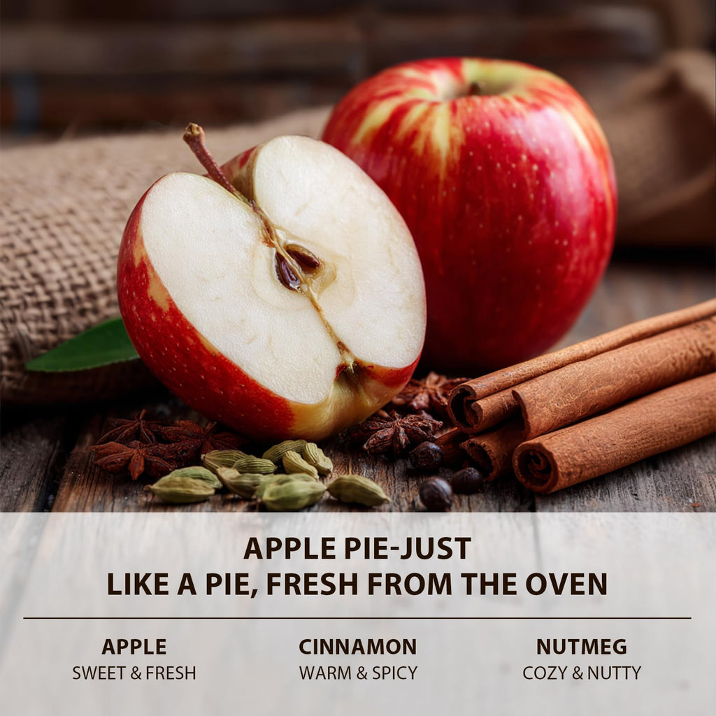 Apple Pie Scented Candle, 12 Oz 3-Wick Soy Wax Fall Home Decor