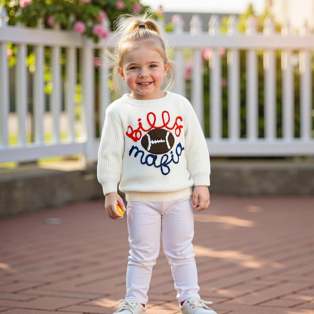 Baby Boy Girl Football Sweater Sports Pullover Game Day Sweatshirt