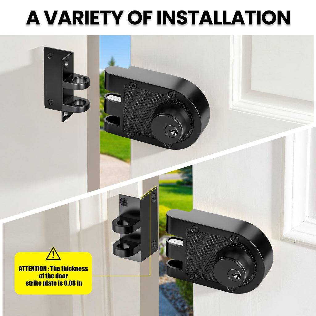 Jimmy Proof Deadbolt Lock, Keyed Entry Lock (Matte Black-Double Cylinder)