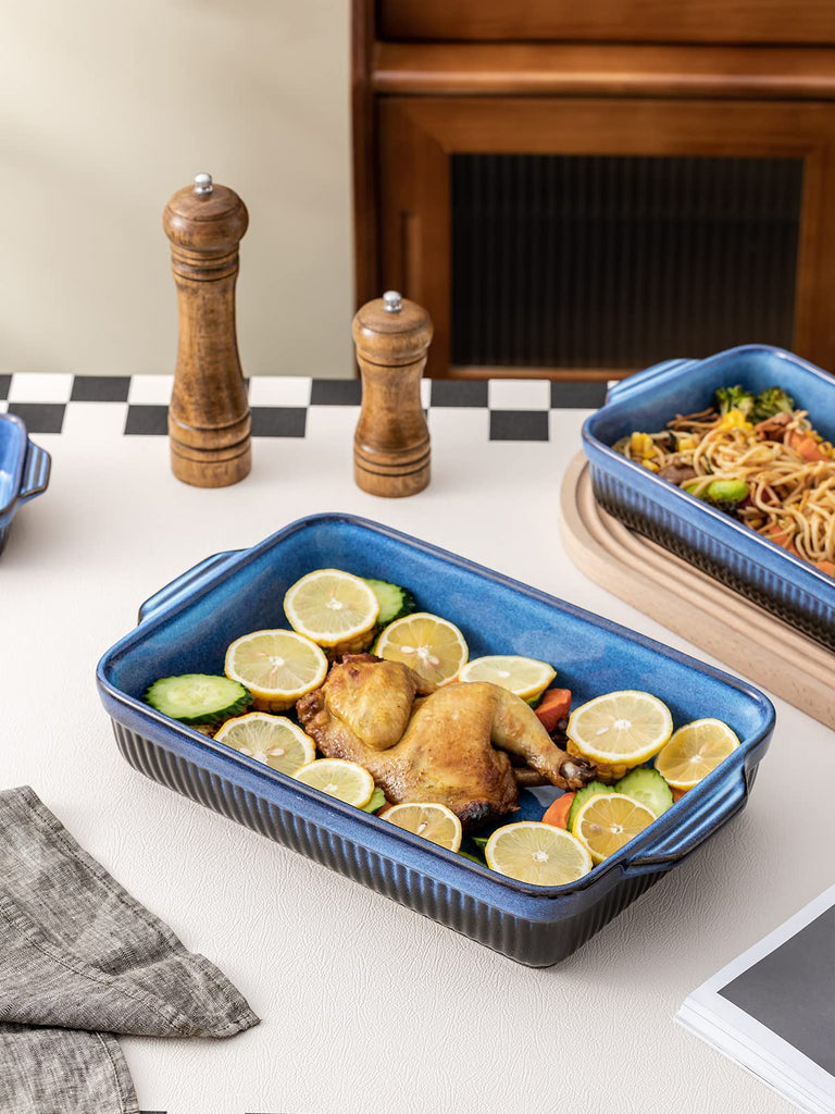 Ceramic Baking Dishes, Rectangular Lasagna Pans, Casserole Dishes, Bakeware Set for Cooking, Kitchen, Cake Dinner, 9