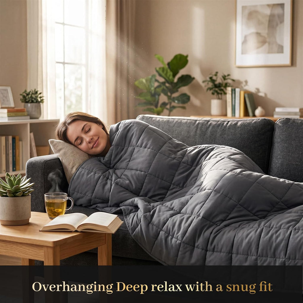 Machine Washable Weighted Blanket for Adults - Heavy Blankets for All-Season Sleeping, Cooling Soft & Breathable with