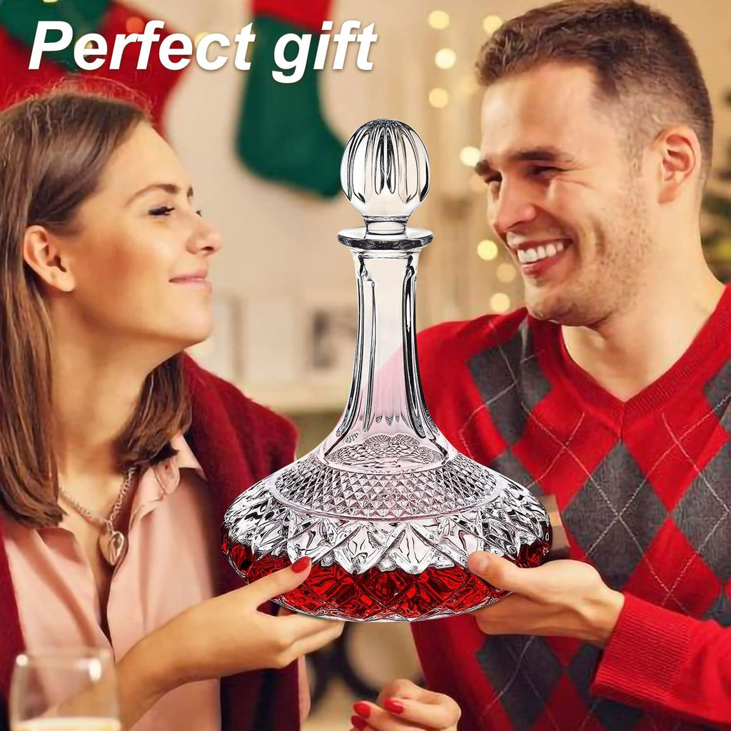 50oz Wine Decanter Crystal Bottle for Wine with Stopper- Top Red Wine Decanter Carafe Bottle with Luxury Box .Elegant