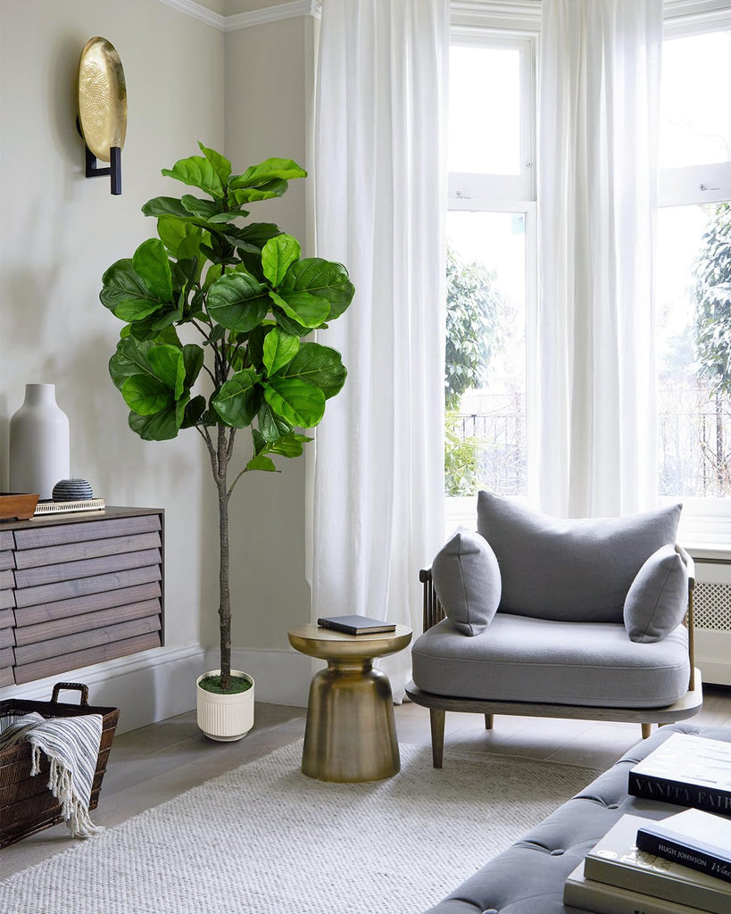 6FT Artificial Fiddle Fig Tree Faux Indoor