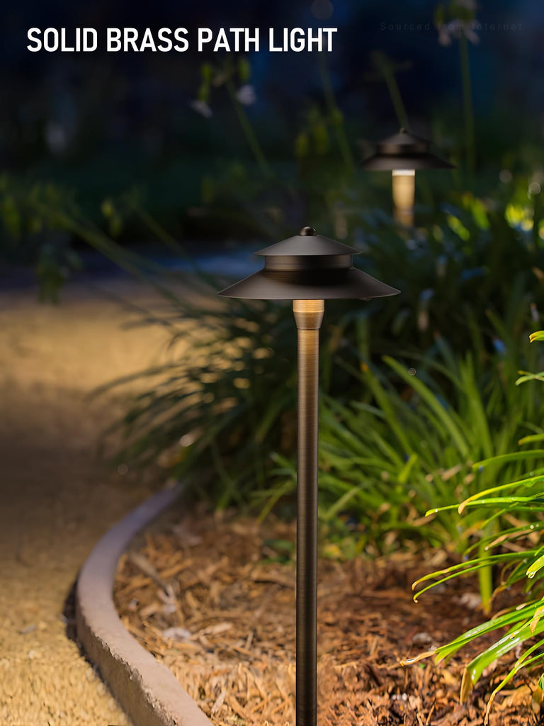 Stratum 12V Cast Brass 2-Tier Path Light, Bronze