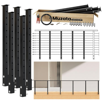 16-20ft Side Mount Modular Cable Railing Kit for Decks 36 Inch RW21
