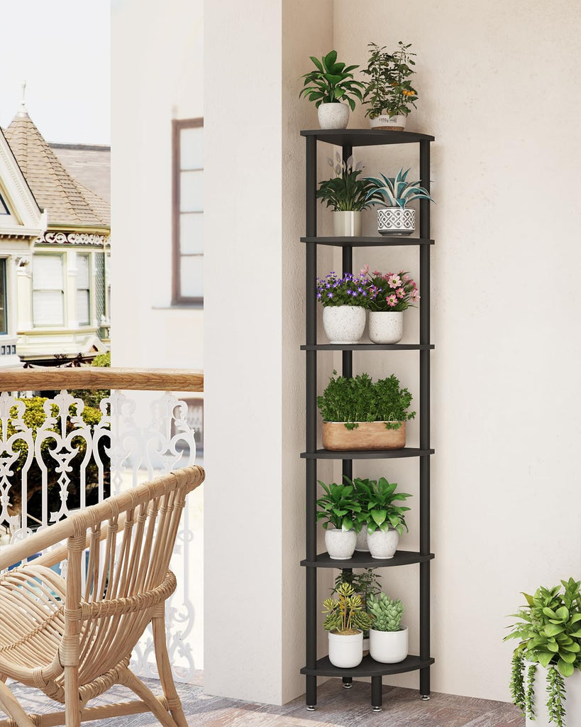 6 Tier Corner Shelf Stand, Industrial Corner Display Rack
