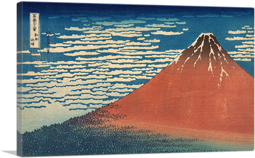 Fine Wind, Clear Weather - Red Fuji 1831 Canvas Art Print Stretched Framed Painting Picture Poster Giclee Wall Decor