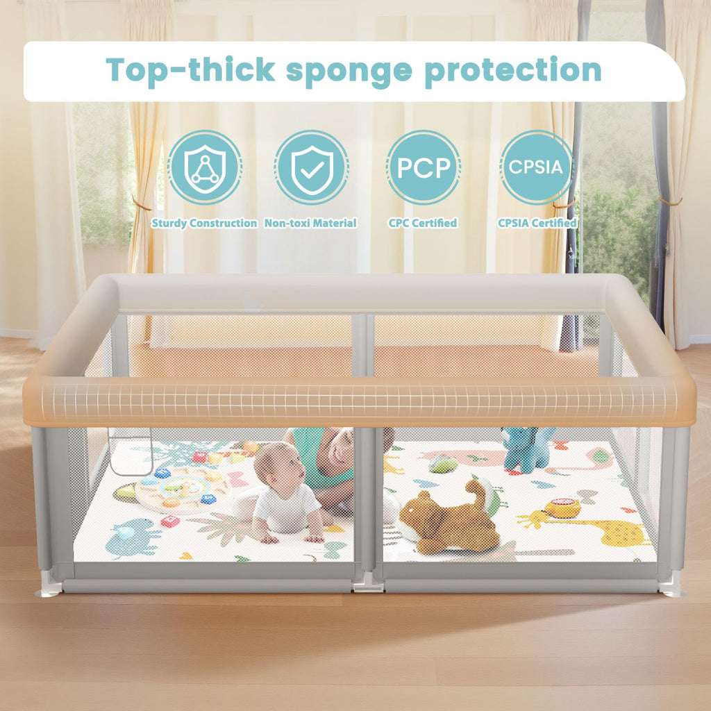 Baby Playpen with Mat and Ocean Balls 50 x 50 inch
