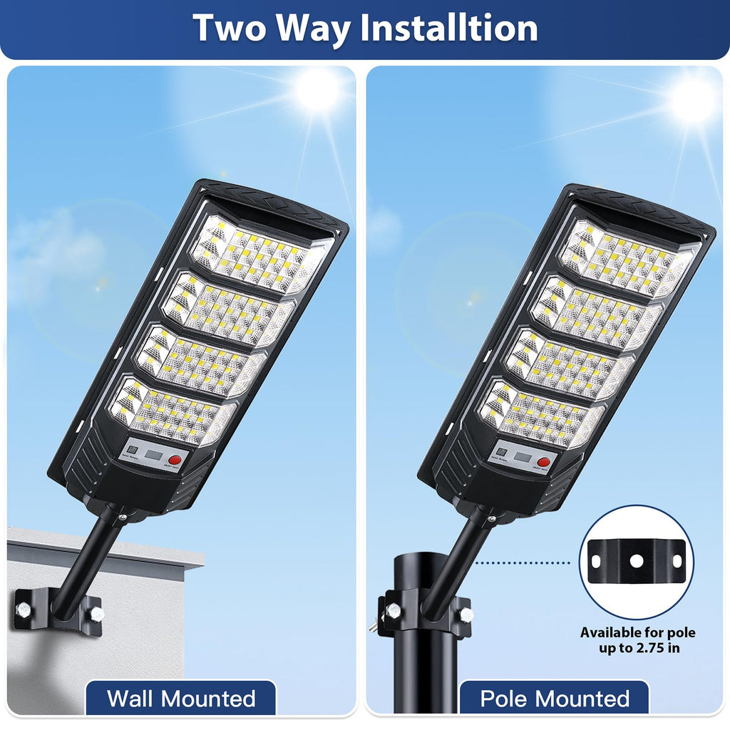 6 Pack Solar Street Lights Outdoor Waterproof, 6500K LED Motion Sensor Lights, Dusk to Dawn Solar Flood Lights with