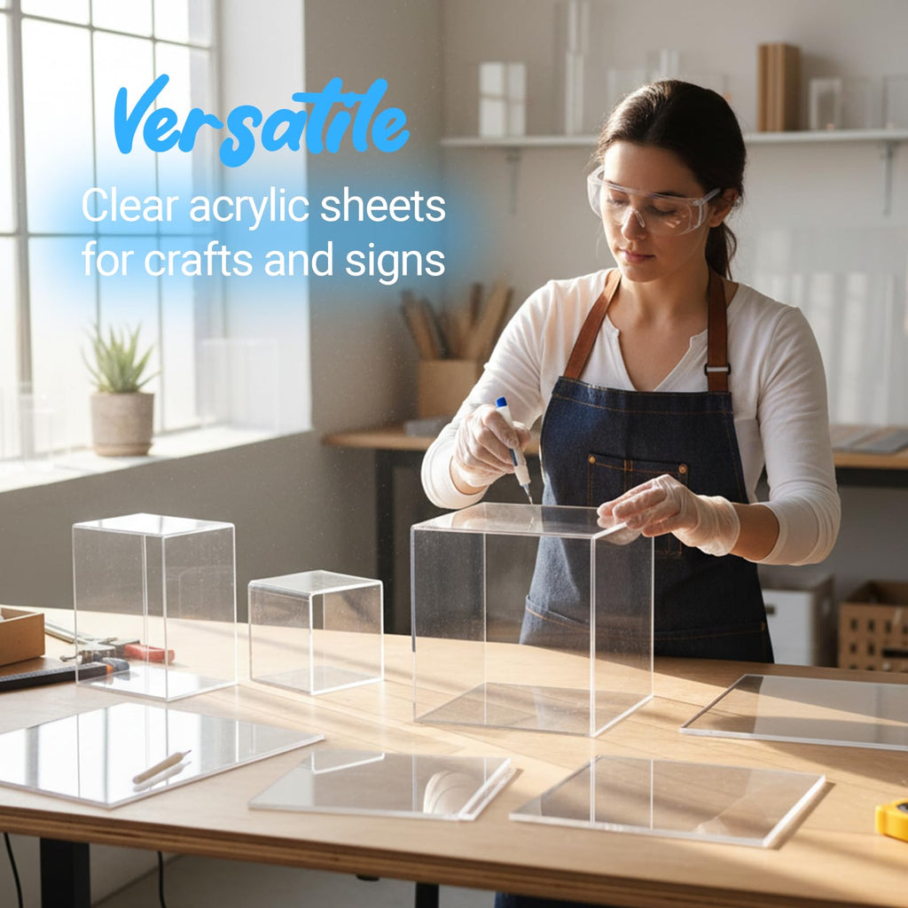 2-Pack) 24 x 36 Clear Acrylic Sheet Plexiglass 1/4" Thick; Use for Craft Projects, Signs, Display Cases, Sneeze Guard