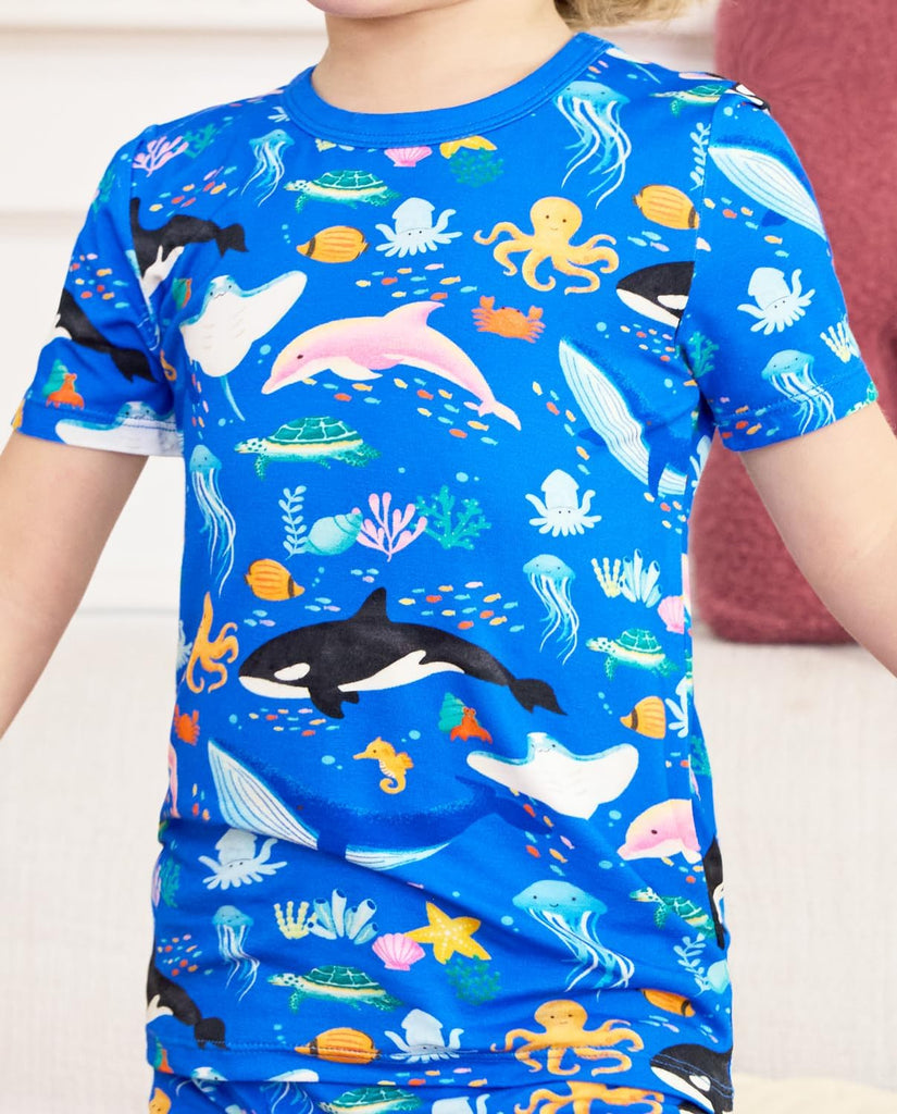 Bamboo Viscose Toddler Boys Pajamas Set, Short Sleeve Kids