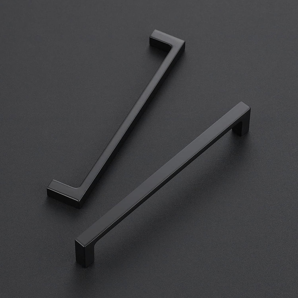 Matte Black Square & Solid Cabinet Handles,6-1/4 Inch,5 Pack