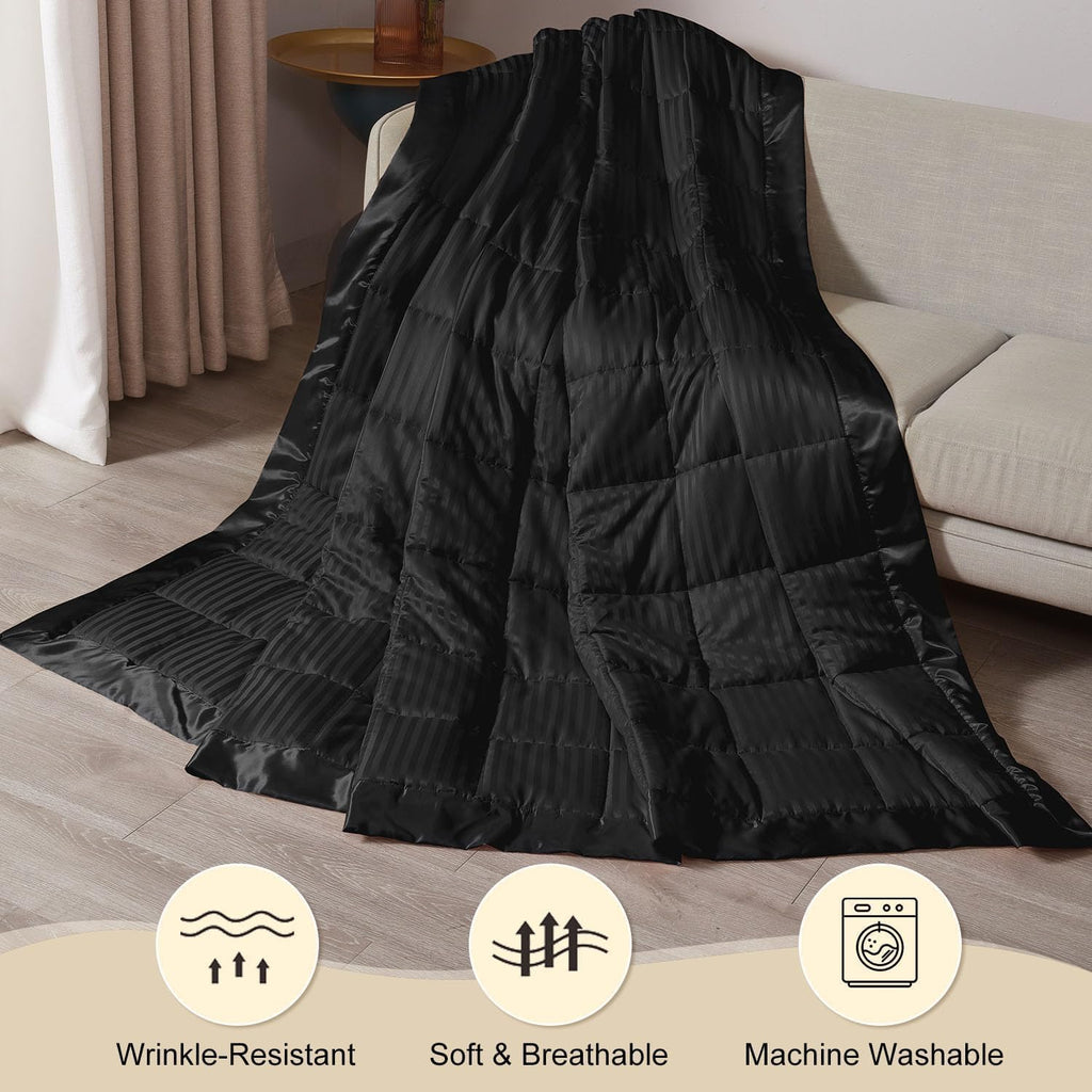 Weighted Blanket Queen Size, 15 lb Weighted Blanket with Glass Beads for All Season, Machine Washable Heavy Blanket