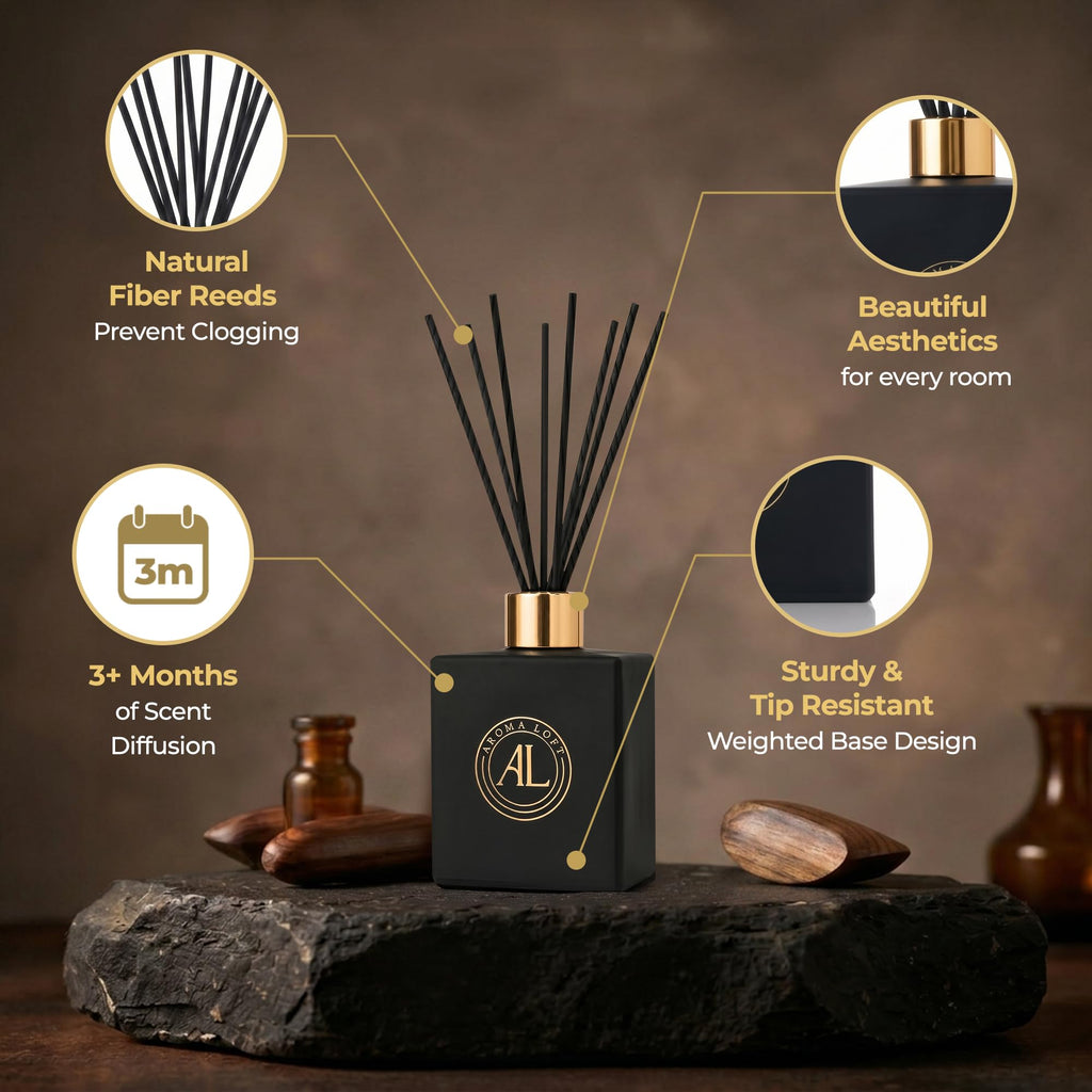 Reed Diffuser, Fragrance Diffuser Diffuser Set, Oil Diffuser Reeds, Scent Sticks in Oil, Office Smell Good Stuff