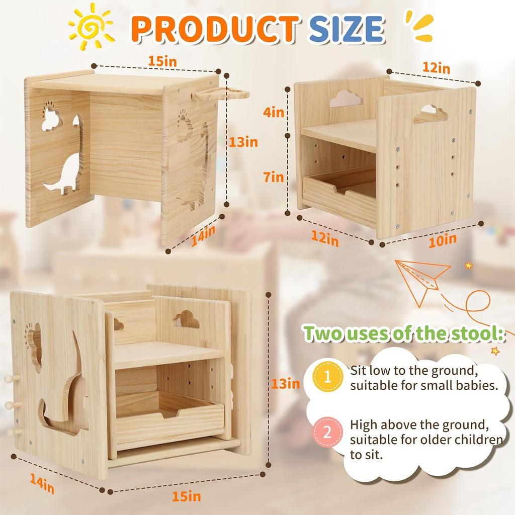 Solid Wood Montessori Weaning Table and Chair Set for Toddlers 1-3