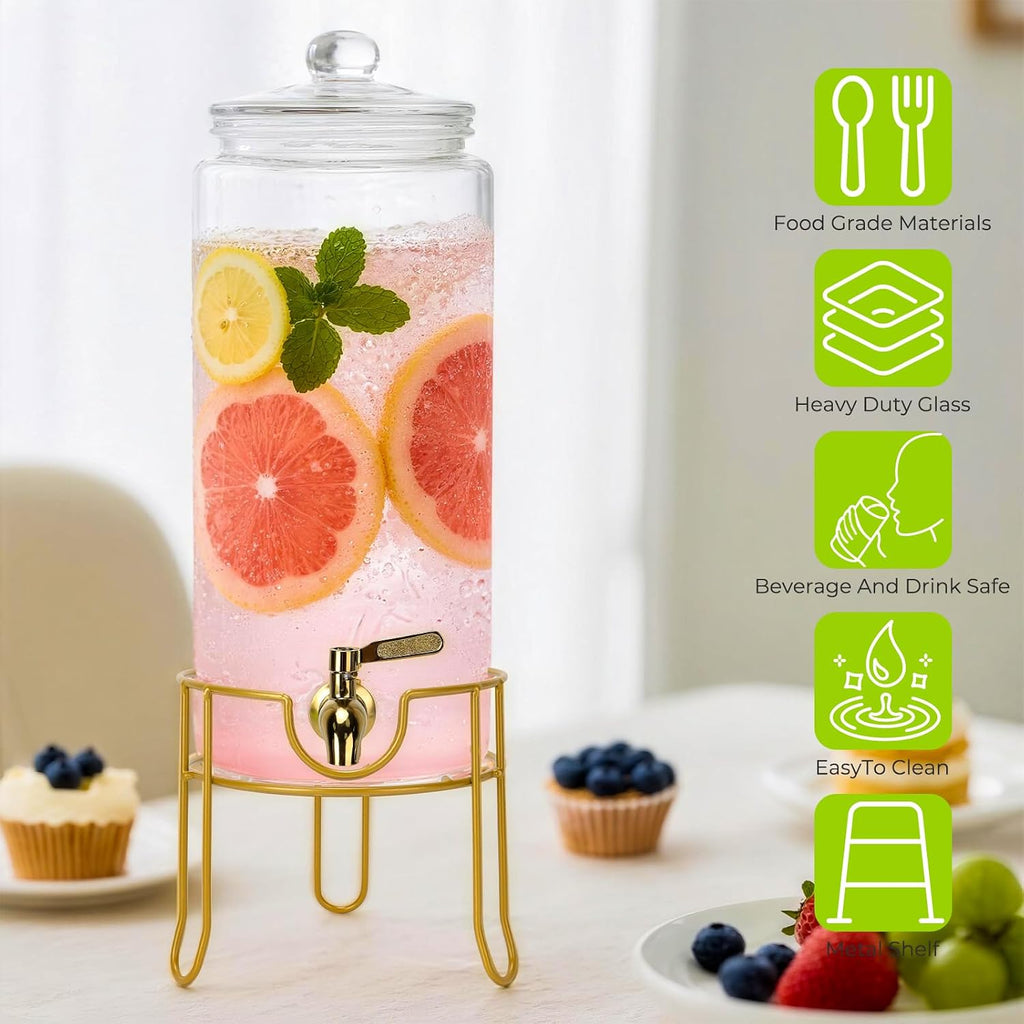 1.5 Gallon Beverage Dispenser With Airtight Lids - Set of 2