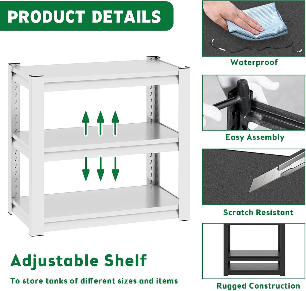20-30 Gallon Fish Tank Stand - Metal Aquarium Stand with Adjustable shelf, Heavy Duty Fish Tank Table/ 3-Layer