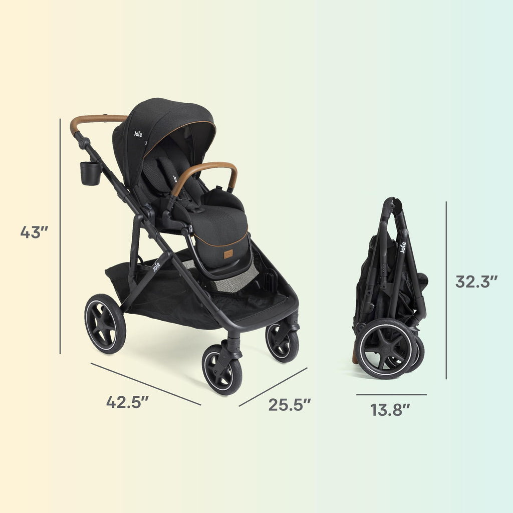 Joie Chive Single-to-Double Stroller & Mint Latch Car Seat Travel System