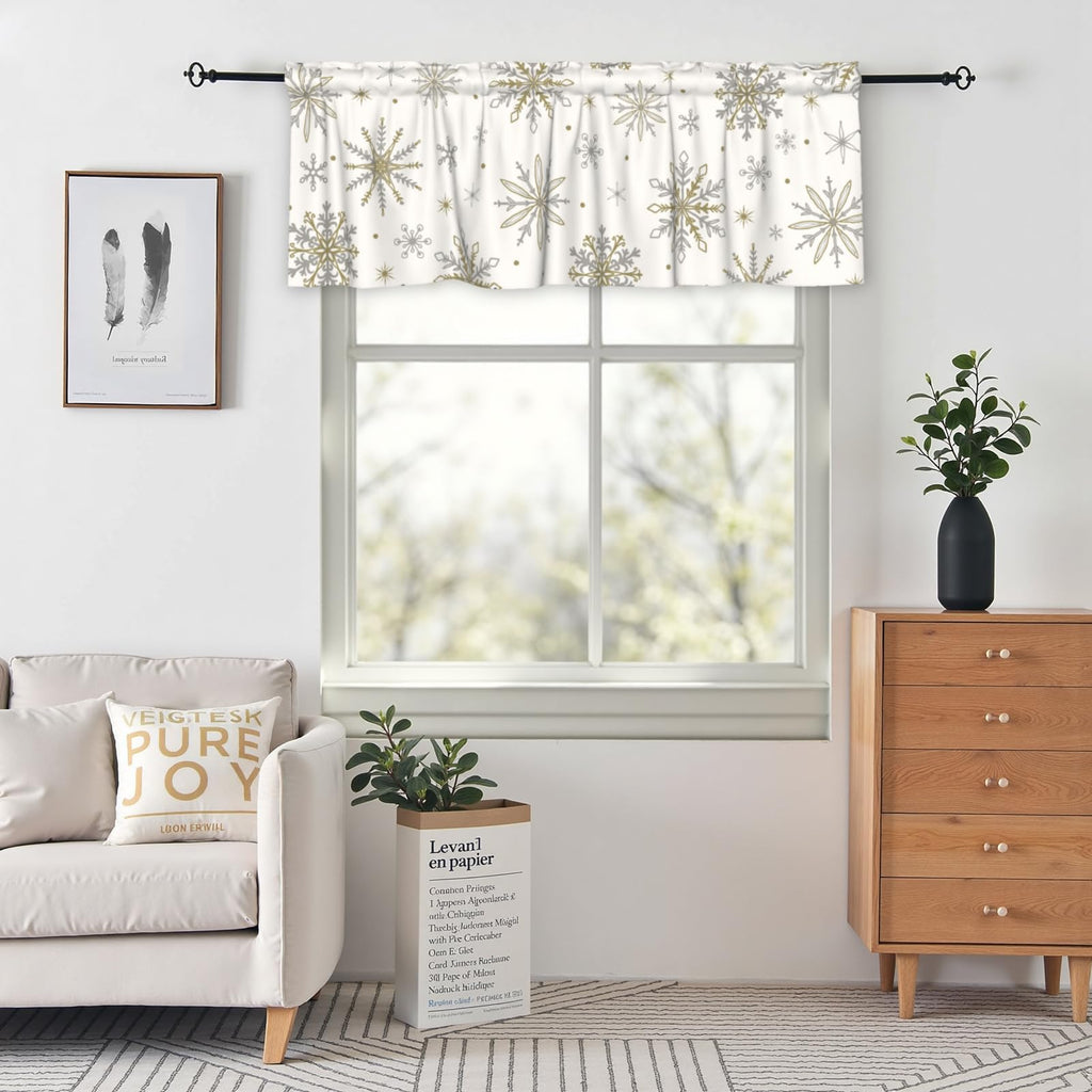 Winter Snowflakes Curta Valances 54x18 Inch