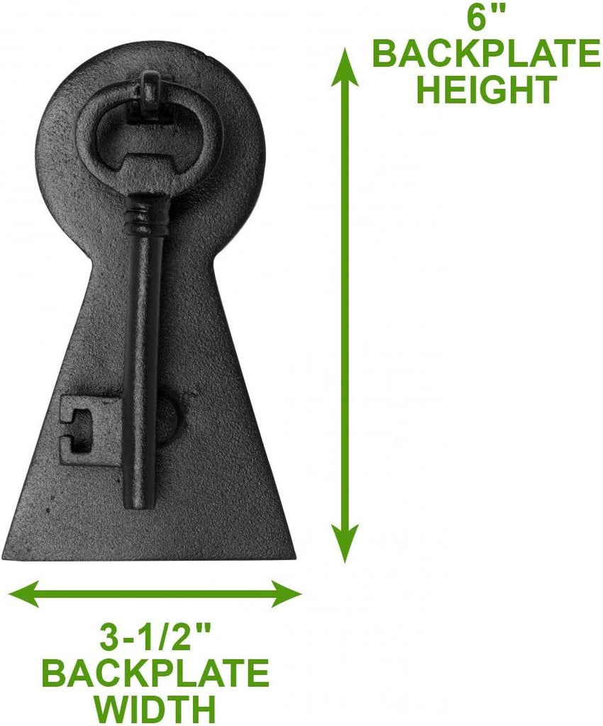 Door Knockers 6 in. Black Cast Iron Key Shaped Door Knocker with Mounting Hardware