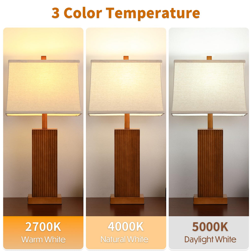 27.5" Wood Table Lamp, Farmhouse Lamp