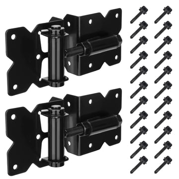 Self Closing Gate Hinges, Gate Hinge Heavy Duty, Spring Loaded Gate Hinges for Vinyl/Wood Fence/Steal Gate
