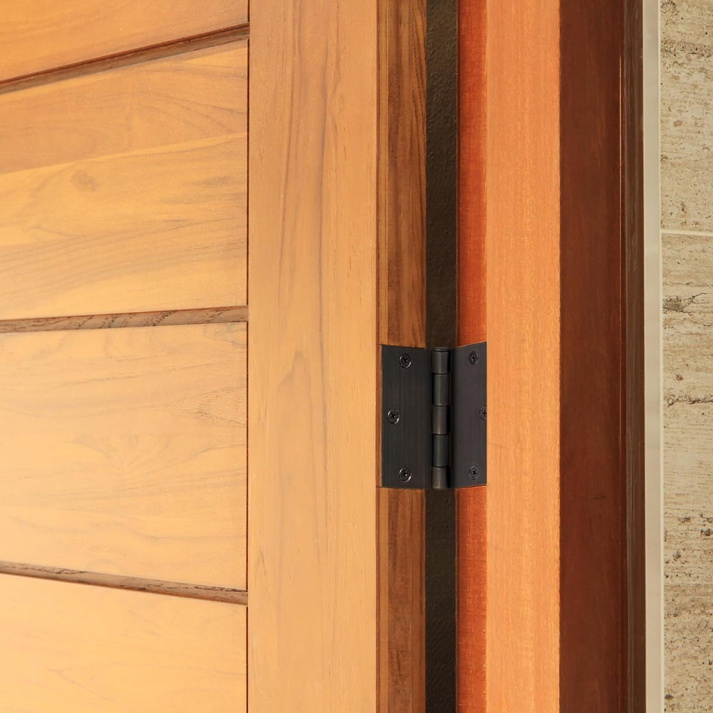 9-Pack Oil Rubbed Bronze Door Hinges - 3.5-inch x 3.5-inch - Square Corner Radius Steel Door Hinge