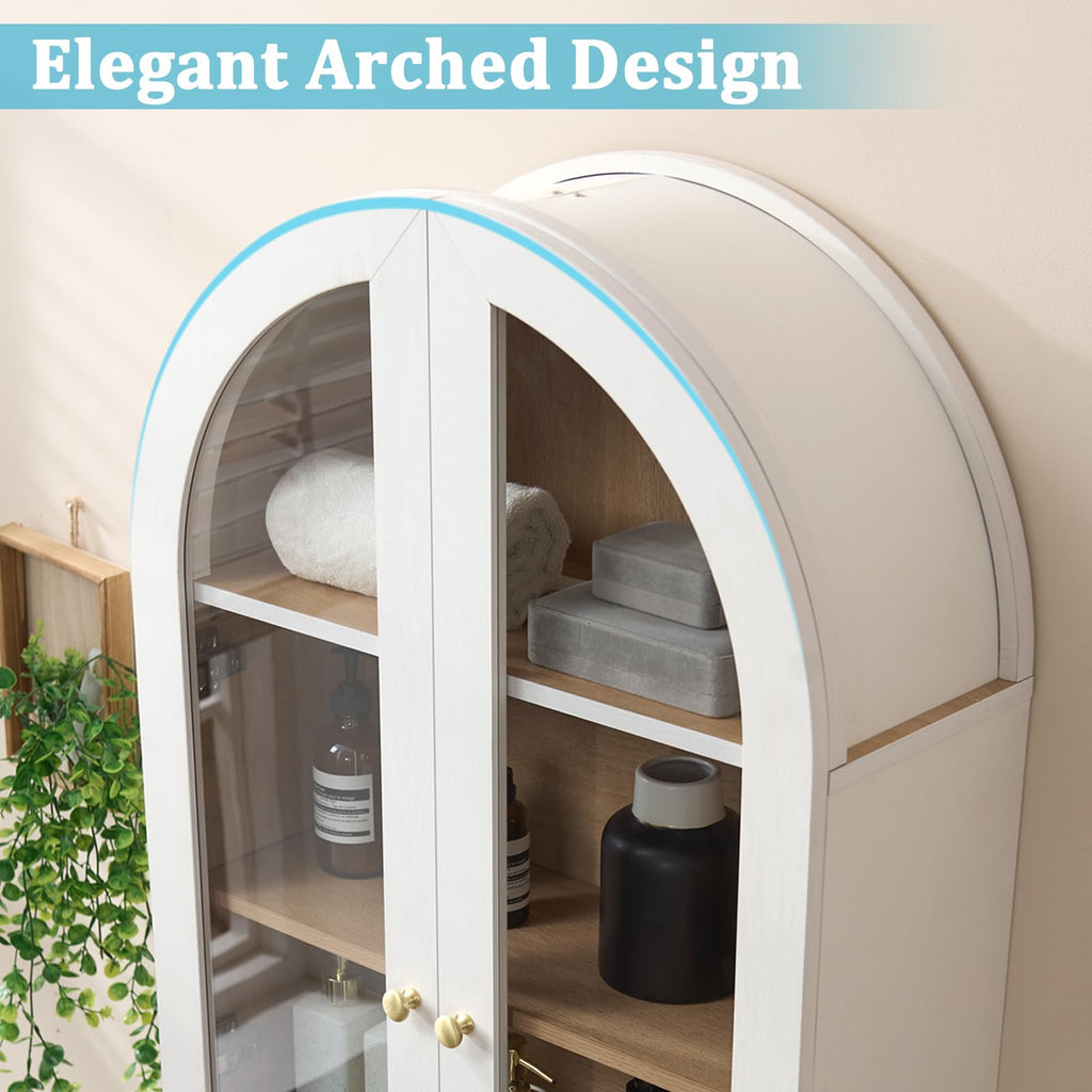 Bathroom Wall Cabinet Arched Medicine Cabinet, Bathroom Storage Cabinet Wall Mount Over Toilet Storage Cabinet with