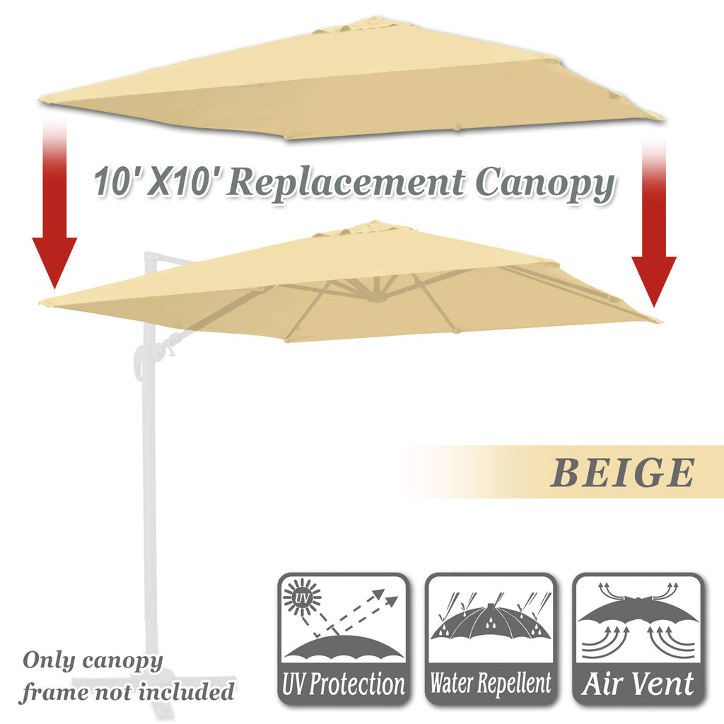 Replacement 10' x 10' Canopy 8 Rib (Beige)