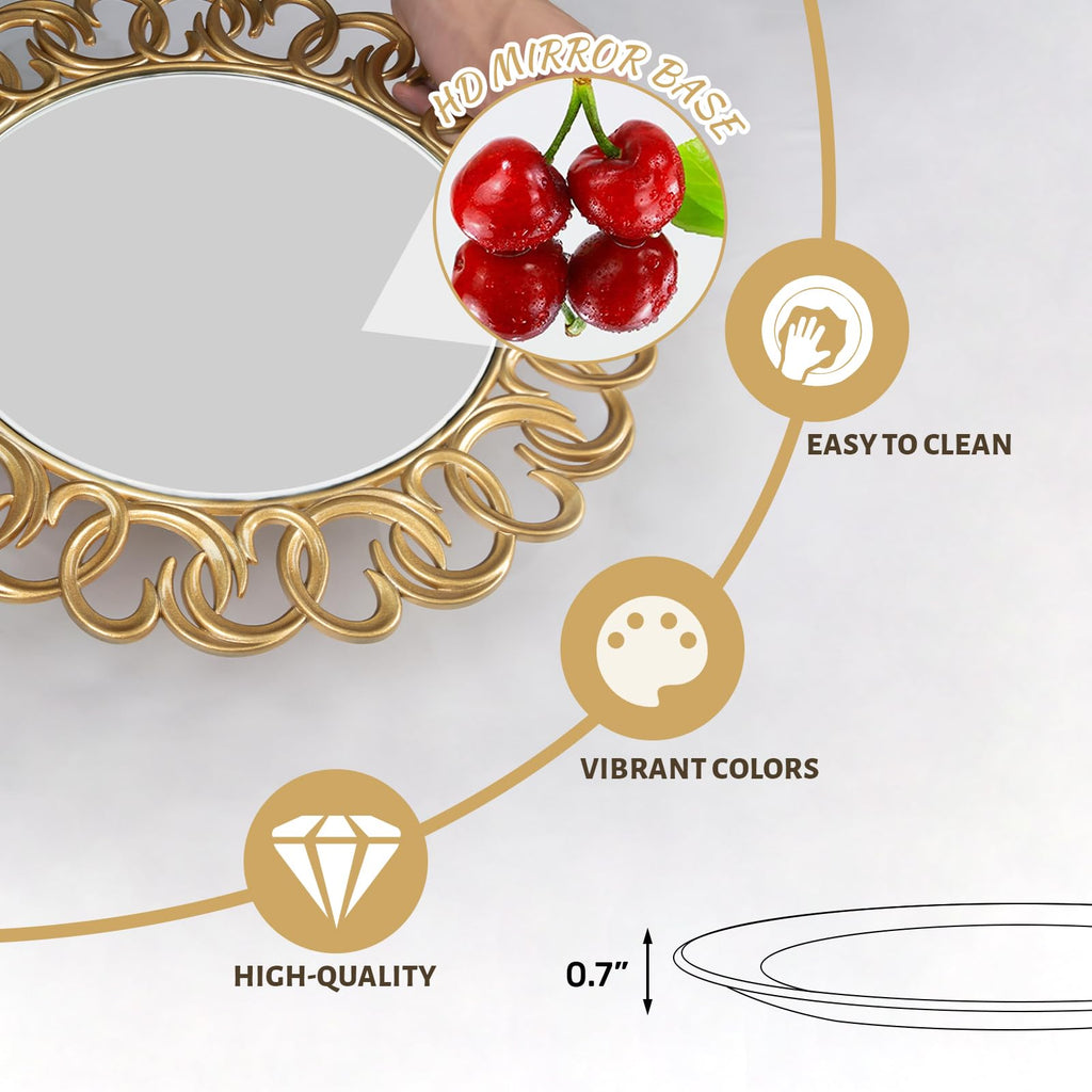 Set of 12, Mirror Charger for Dinner Plates