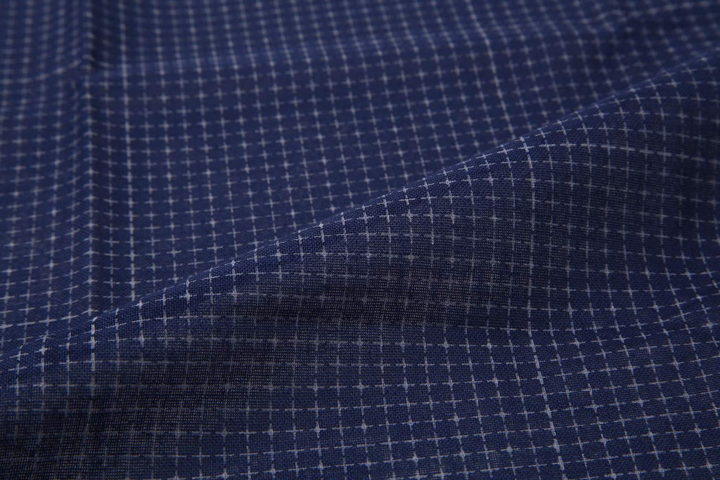Sashiko 100% Cotton Sewing Cloth (42.5 inch x 19.6 inch) with Grid Line and Fabric Marking Pencil Set (Navy Blue)