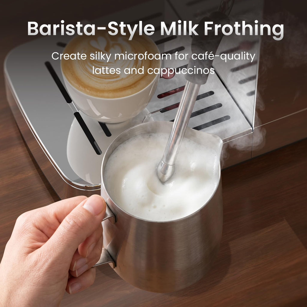 20 Bar Espresso Machine with Milk Frother, Semi-Automatic