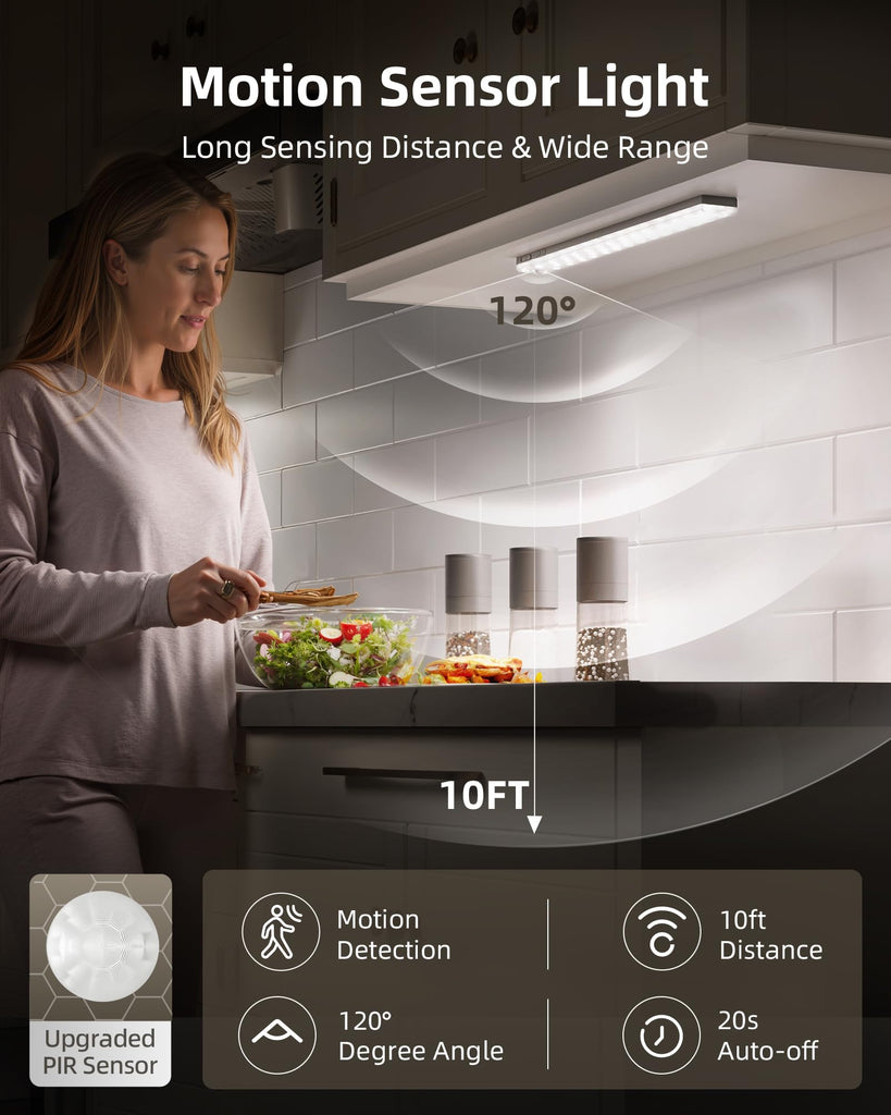 Under Cabinet Lighting with Charging Station, Motion Sensor Lights
