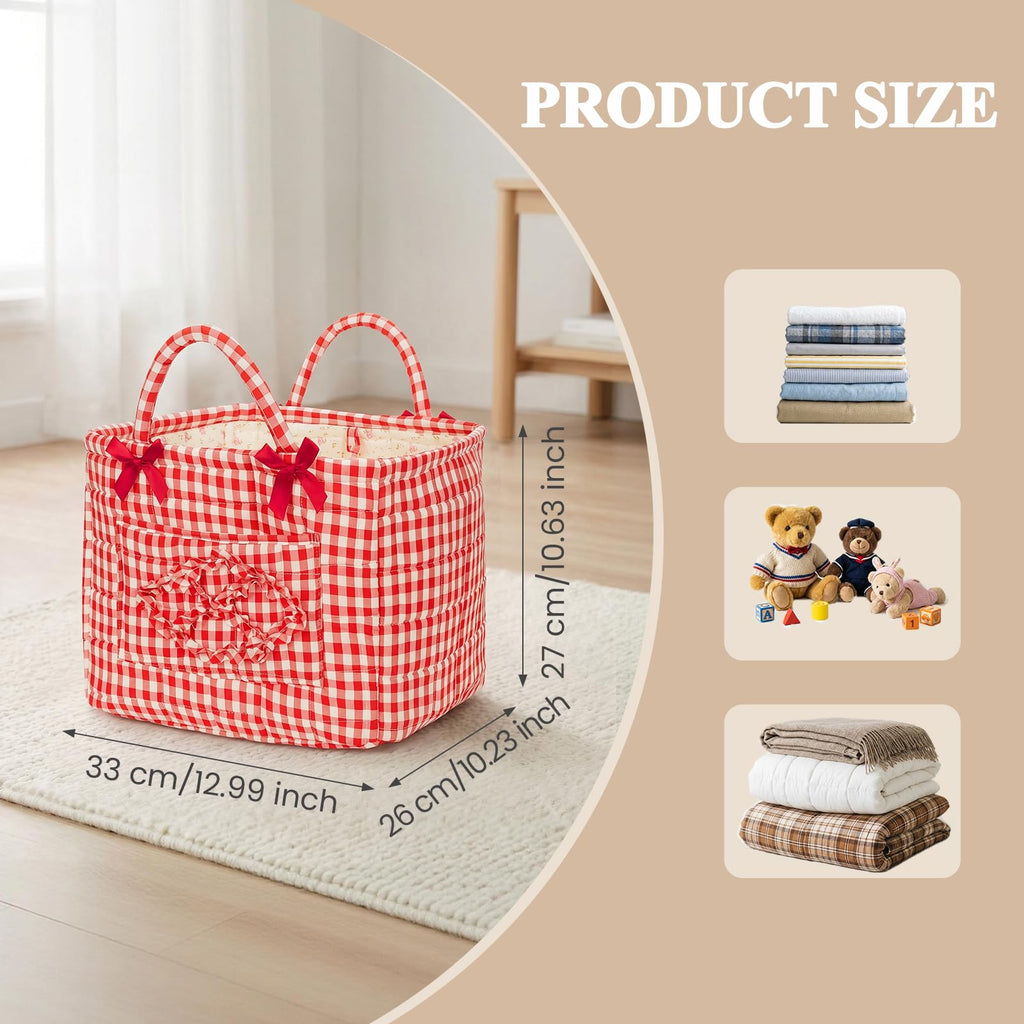 Floral Fabric Storage Basket Car Interior Storage Basket Underwear Sundries Laundry Baskets Supplies Home Organizer
