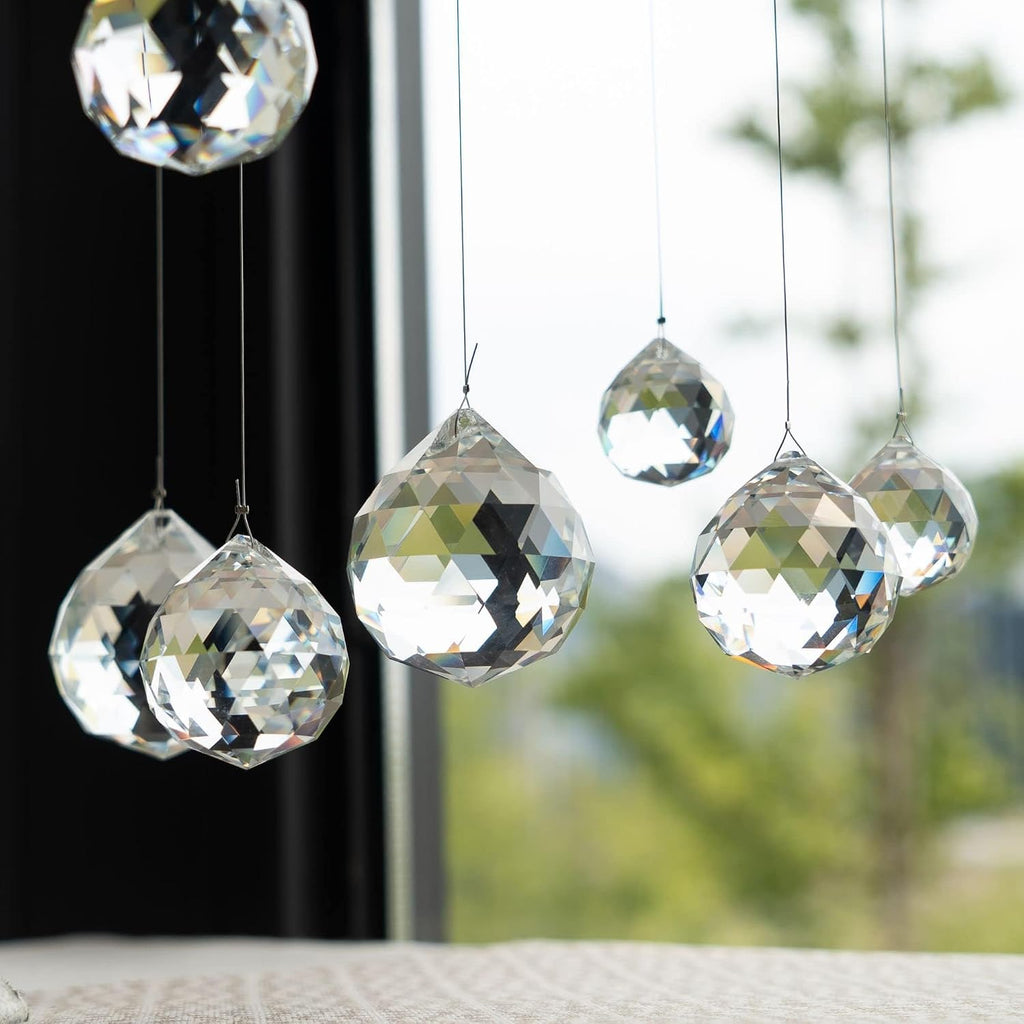 10Pack 40mm/1.57'' Crystal Ball Prism Suncatchers for Window Hanging,Clear - K9 Crystal,Rainbow Maker