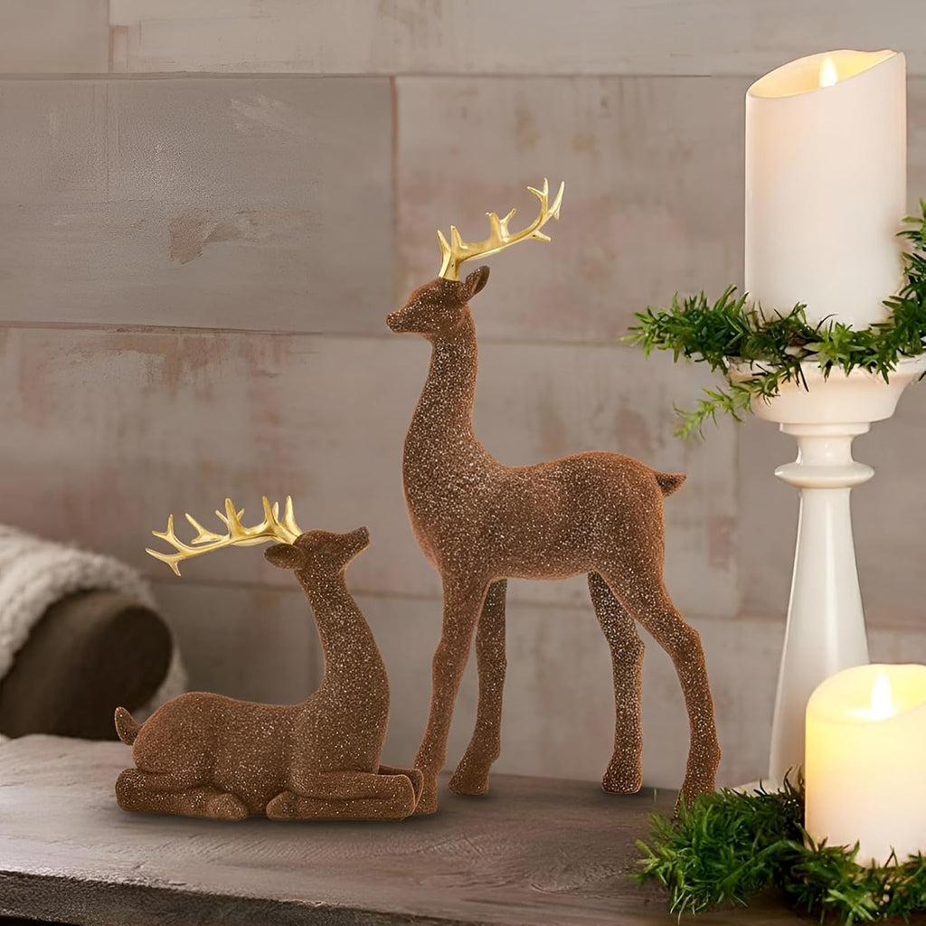 Christmas Decorations Reindeer Figurines, Deer Decor Statues