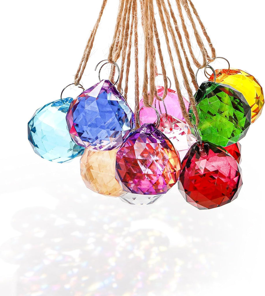 24 Pack Crystal Ball Prism 30mm/1.18" Decorative Ball - Suncatcher Rainbow Pendants Maker for Chandelier Window &