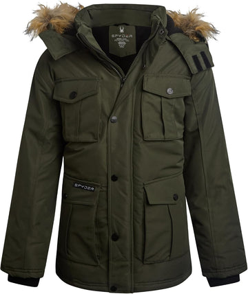 Boys Winter Coat - Water Resistant Insulated Hooded Heavyweight Ski