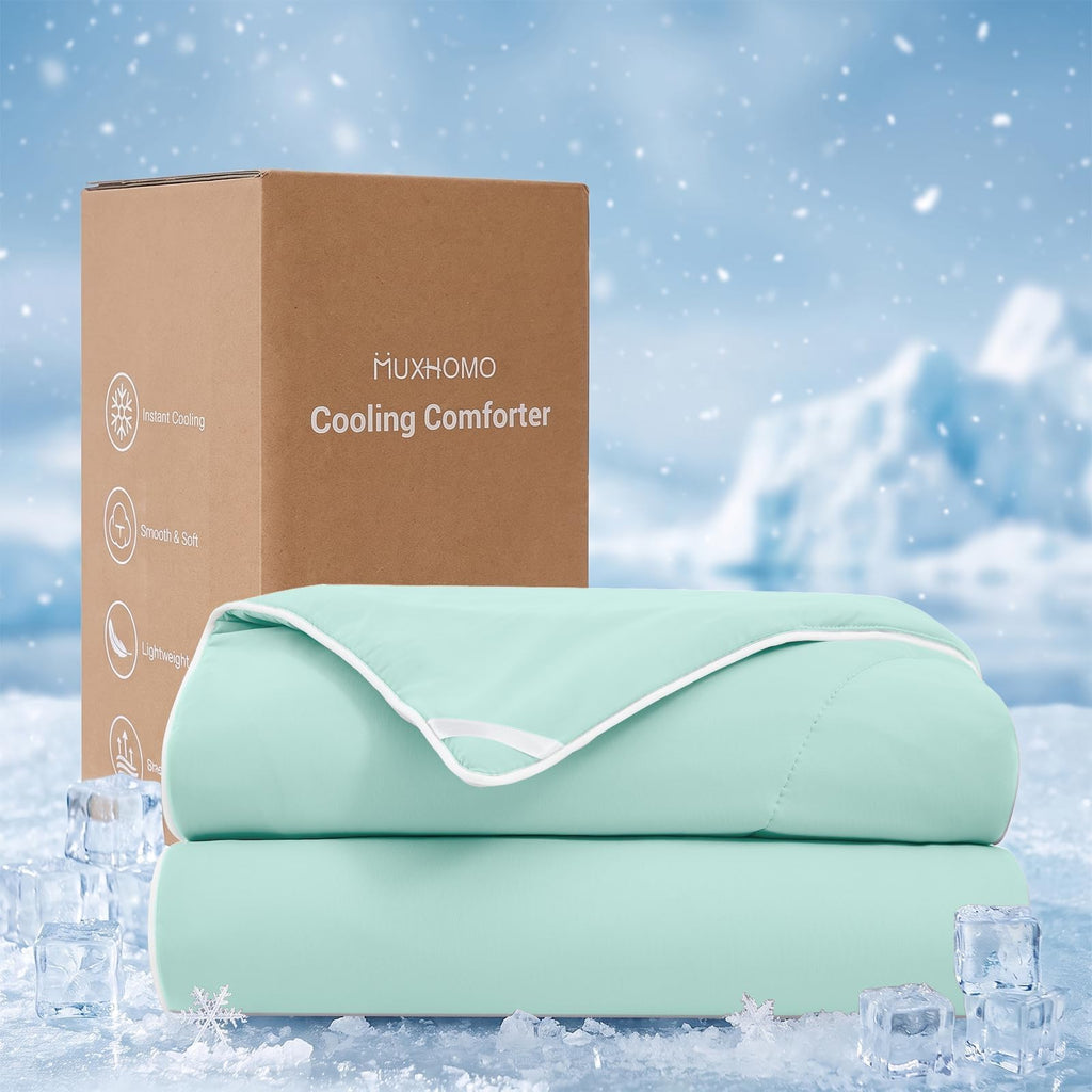 Cooling Comforter King Size, Cooling Blanket for Hot Sleepers and Night Sweats, Lightweight Summer Comforter with