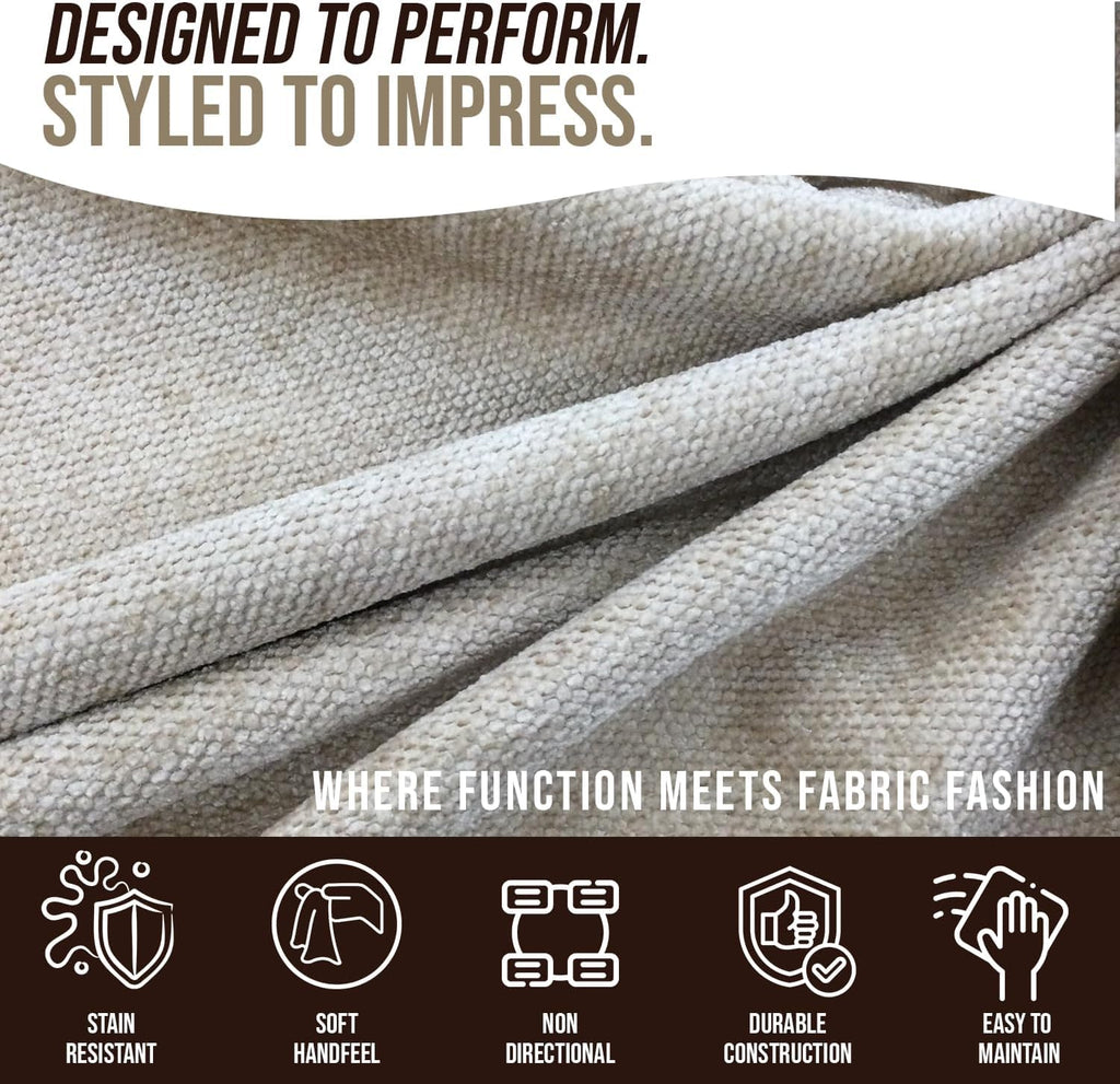 Fabrics Whisper Dune Mist 10 Yards - Water Cleanable Stain Resistant, 100% Polyester, Alta Finish, 55" Width
