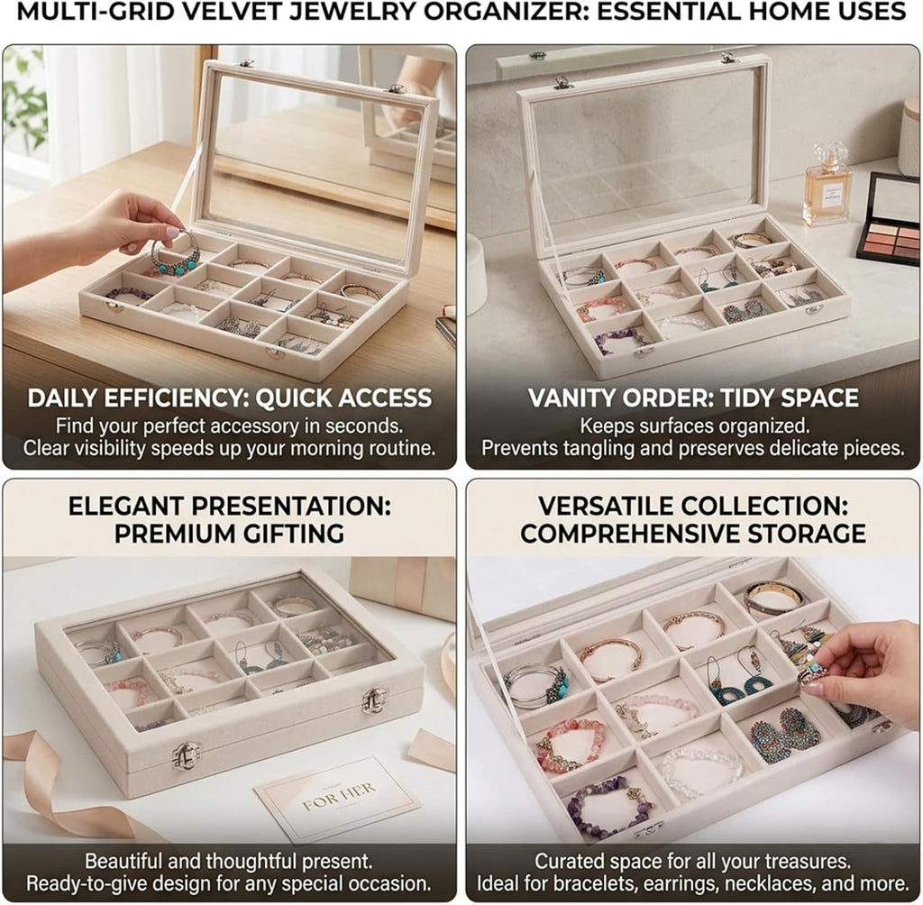 Jewelry Organizer, Dustproof Bracelet Organizer Box, 13.78"x9.4"