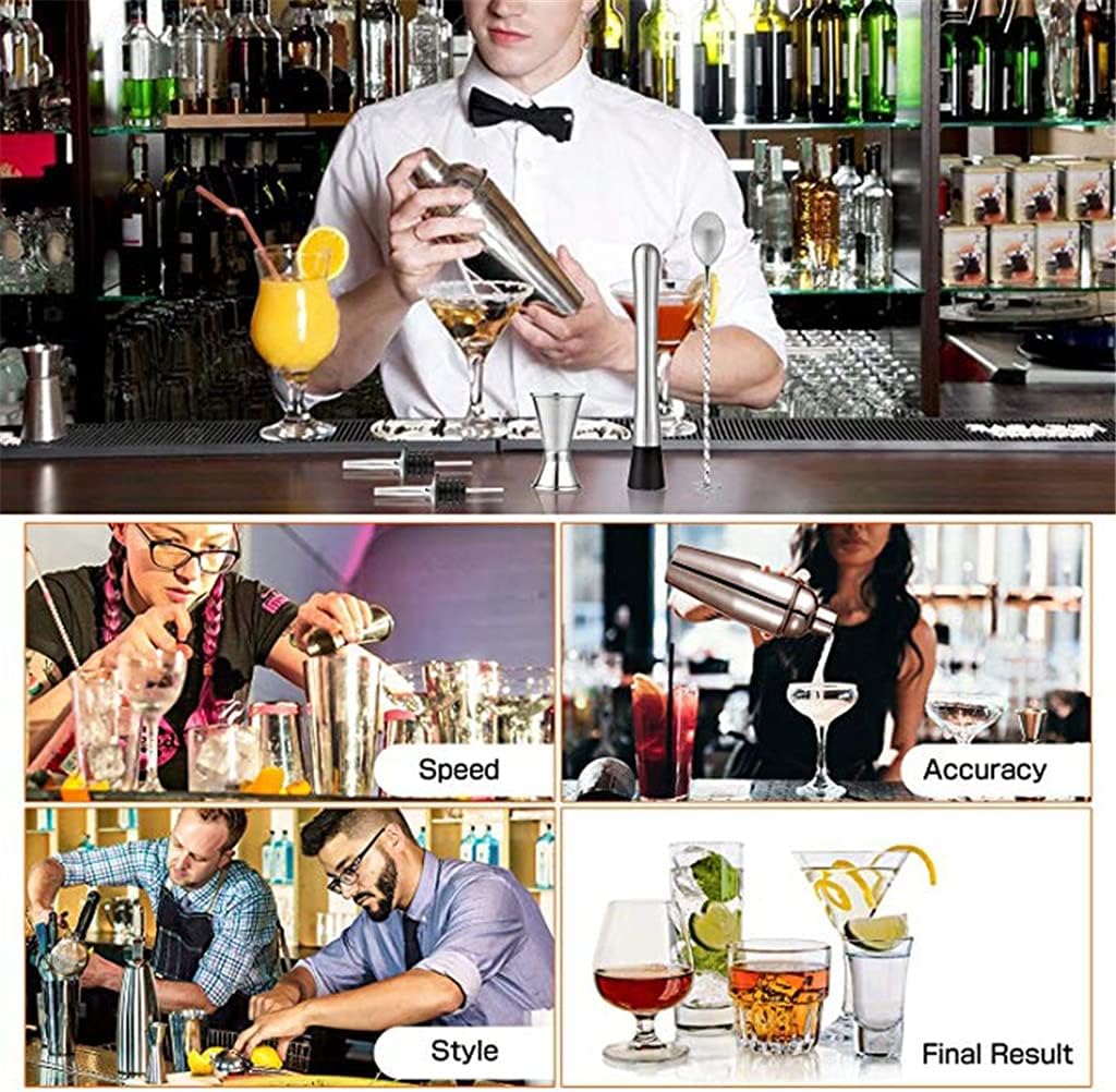 Bartender Kit with Stand Bar Set Cocktail Shaker for Drink Mixing - Tools Best for Beginners