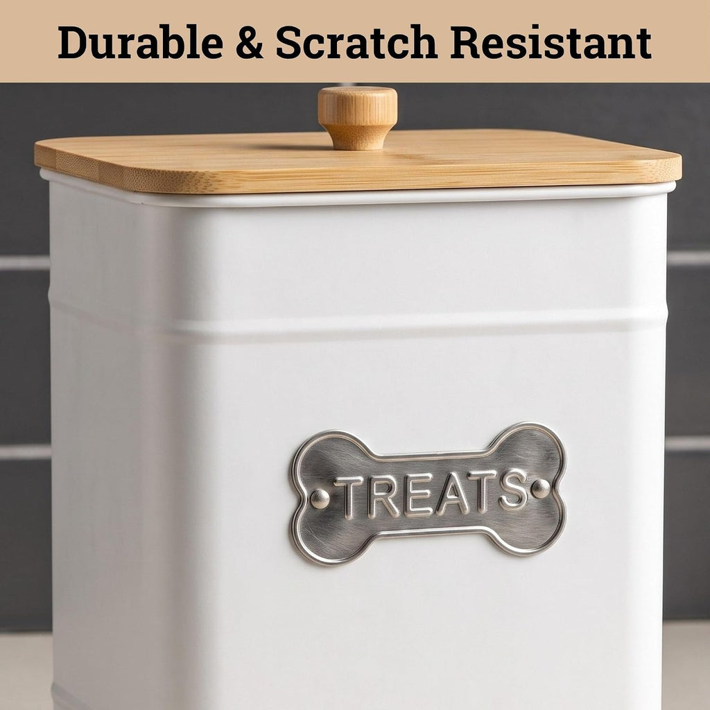 Dog Treat Container Airtight, 6"W x 8"H, Powder Coated, 12 Cup Capacity