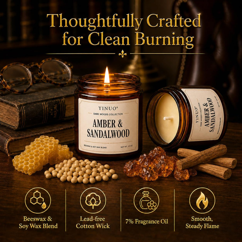 Scented Candle Gift Set, 9 Pack 3.5oz Fall & Winter Amber Jar Candles