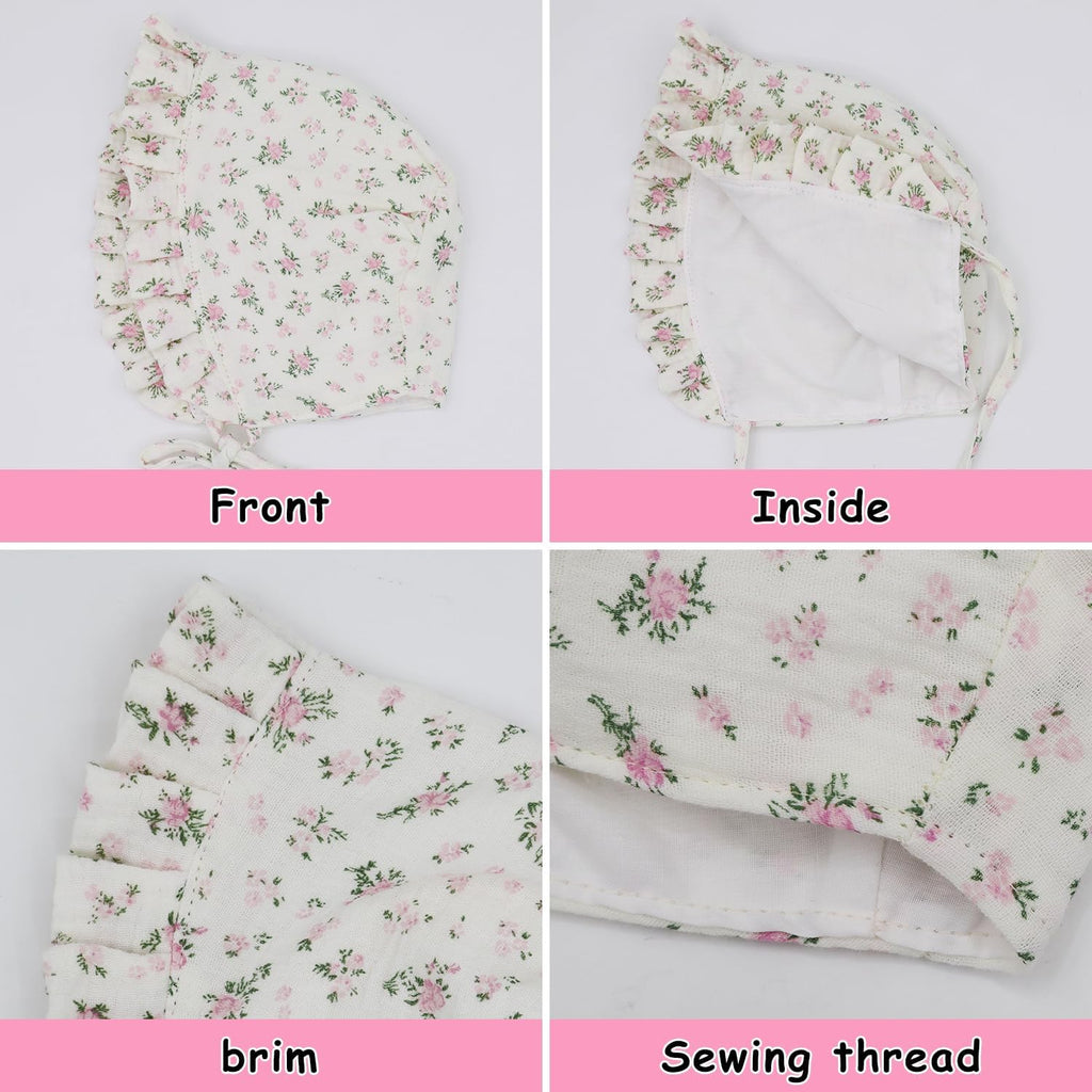 Baby Girls Bonnet Ultra Soft Double Layer Bonnet Cap Adjustable Hats