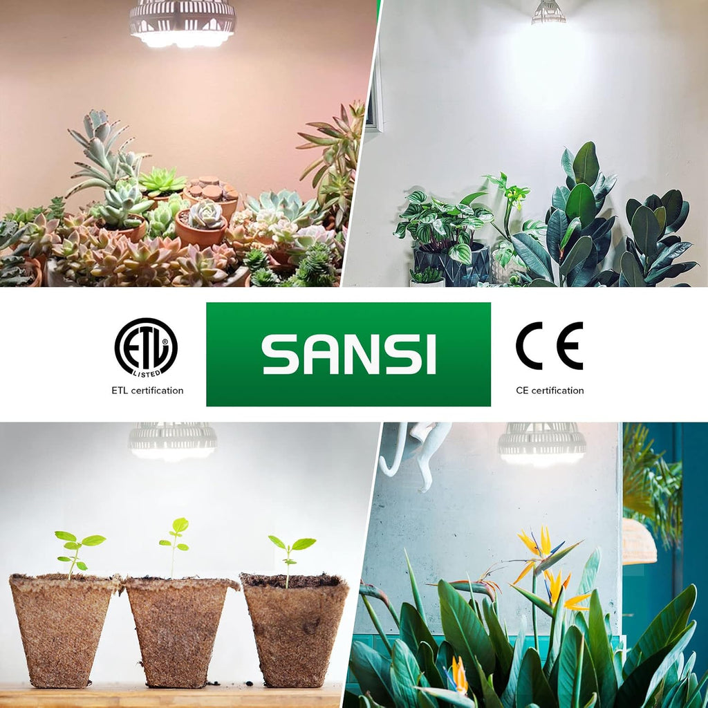 24W + 36W Grow Grow Light Bulbs for Indoor Plants, 350W Equivalent Full Spectrum LED Grow Light Bulb High PPFD
