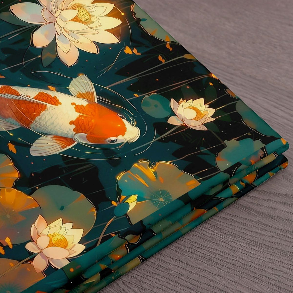 Koi Fabric by The Yard Lotus Upholstery Summer Pool Lotus