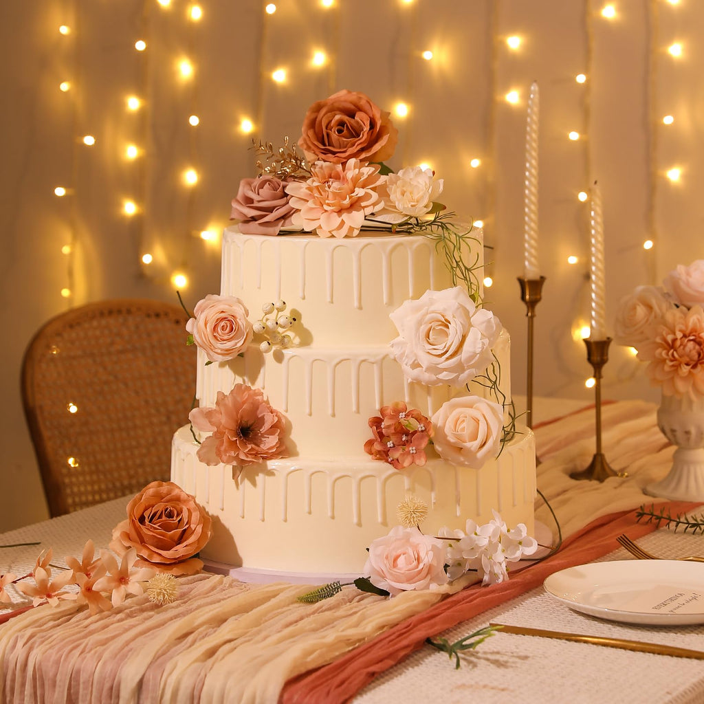 Boho Nude Artificial Flowers Combo Box Set for Wedding Bouquets Home Decor